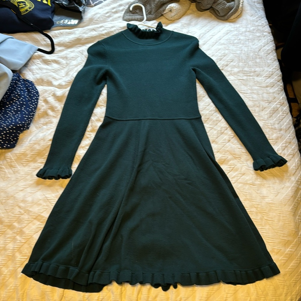 Elegant Green Long Sleeve Dress